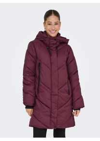 Steppmantel Only "ONLMOLLY PUFFER COAT CS OTW", Damen, Gr. S, rot (port royale), Web, Obermaterial: 100% Polyester, unifarben, M&auml;ntel Steppmantel