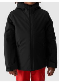 Skijacke 4F, Herren, Gr. 128, schwarz, Stoff, Obermaterial: 100% Polyester. Futter: 100% Polyester. Wattierung: 100% Polyester, unifarben, hoch geschlossener Ausschnitt, eingesetzt eingefasste Kante mit Klettverschluss, Jacken Skijacke, Winterjacke
