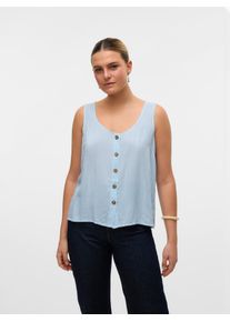 V&eacute;ro Moda Blusentop VERO MODA "VMBUMPY SL SHIRT WVN GA NOOS", Damen, Gr. S, blau (airy blau stripes:snow wei&szlig;), Web, Obermaterial: 100% Viskose, gestreift, regular fit taillenbedeckt, Rundhals, Blusen Blusentop