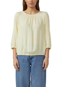 Schlupfbluse s.Oliver, Damen, Gr. 44, butter gelb, Web, Obermaterial: 100% Viskose, unifarben, l&auml;ssig geschnitten h&uuml;ftbedeckend, Rundhals, elastischer Bund, Blusen Schlupfbluse, mit elstsichem Bund und aus reiner Viskose