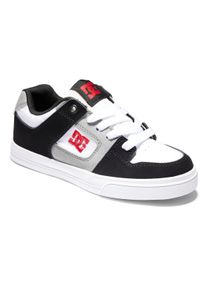 Sneaker DC Shoes "Pure", M&auml;dchen, Gr. 3(34), schwarz-wei&szlig; (wei&szlig;, schwarz, rot), Obermaterial:Obermaterial: Leder / Futter: Textil / Au&szlig;ensohle: Gummi;, Schuhe Sneaker