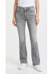 Bootcut-Jeans MAC "Dream-Boot", Damen, Gr. 46, L&auml;nge 32, mid grau authentic wash, Denim/Jeans, Obermaterial: 92% Baumwolle, 5% Elastomultiester, 3% Elasthan, figurbetont lang, Jeans Bootcut-Jeans, Gerade geschnitten mit leicht ausgestelltem Bein