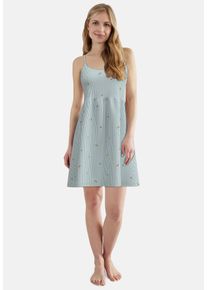 Nachthemd Tom Tailor, Damen, Gr. 42, N-Gr, blau, mittel, streifen, Single Jersey, Obermaterial: 95% Baumwolle, 5% Elasthan, bequem knielang, Rundhals, Kleider Nachthemd, gestreift, mit Motiv, schmale Tr&auml;ger, Rundhalsausschnitt, Baumwollmix