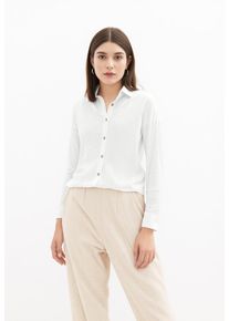 V&eacute;ro Moda Langarmbluse VERO MODA "VMNORA LS OVERSIZE SHIRT WVN GA NOOS", Damen, Gr. XS, wei&szlig; (hellwei&szlig;), Web, Obermaterial: 53% Polyester, 47% Viskose, unifarben, oversize Po-bedeckend, Blusen Langarmbluse