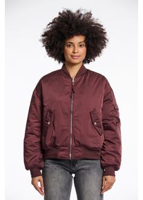 Rino & Pelle Bomberjacke RINO & PELLE "DJENNA", Damen, Gr. 44, orange (chocolate bean and orange), Web, Obermaterial: 100% Polyester. Futter: 100% Polyester, unifarben, l&auml;ssig geschnitten h&uuml;ftlang, B&uuml;ndchen, Jacken Bomberjacke, mit Rei&szlig;verschluss und Klapptaschen