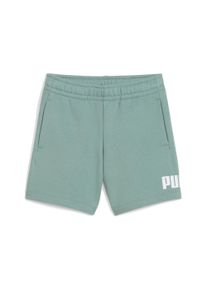 Sweatshorts Puma "ESS NO. 1 LOGO SHORTS TR PS", Jungen, Gr. 104, N-Gr, gr&uuml;n (gr&uuml;n moon), Sweatware, Obermaterial: 68% Baumwolle, 32% Polyester, unifarben, regular fit ca. Mitte Knie, Hosen Sweatshorts, aus Baumwolle und Polyester, mit elastischem Bund, sportlicher Stil