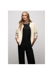 Strickjacke Street One, Damen, Gr. 36, soft beige, Strick, Obermaterial: 78% Polyamid, 12% Polyacryl, 10% Baumwolle, unifarben, regular fit normal, Rundhals, Rippb&uuml;ndchen, Strickjacken Strickjacke, mit Federgarn Qualit&auml;t