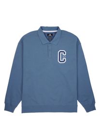 Sweater Converse "MEN'S Converse PREMIUM COLLARED CREW SWEATSHIRT", Herren, Gr. XL, lakeside blau, Obermaterial: 100% Baumwolle, unifarben mit Farbeinsatz, V-Ausschnitt, eingesetzt B&uuml;ndchen, Sweatshirts Sweater
