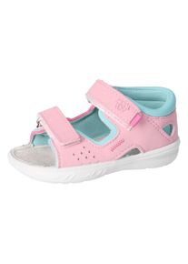 Lauflernschuh Pepino BY RICOSTA "Mantu WMS: mittel", M&auml;dchen, Gr. 22, rosa, Lederimitat, Textil, kontrastfarbene Details, Schuhe Lauflernschuh, Sandale mit Klett, WMS-System, Leder, Gr&ouml;&szlig;enschablone zum Download