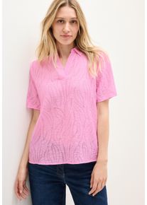 Hemdbluse Cecil, Damen, Gr. XL (44), rosa (cherry blossom pink), Obermaterial: 75% Viskose, 25% Polyester, Strukturmuster, regular fit taillenbedeckt, Blusen Hemdbluse, mit leichtem Struktur Muster