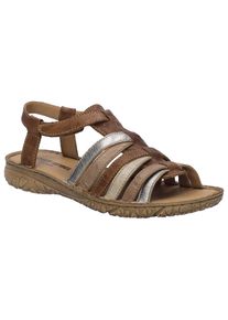 Sandale Josef Seibel "Ivy 02", Damen, Gr. 36, braun (kastanienbraun), Leder, Schuhe Sandale, Riemchensandale, Komfortschuh mit Lederfutter
