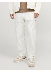Jack & Jones Cargohose JACK & JONES "JPSTEDDIE CARPENTER PANTS NOOS", Herren, Gr. 29, L&auml;nge 30, gr&uuml;n (jet stream), Web, Obermaterial: 100% Baumwolle, unifarben, loose fit kn&ouml;chellang, Hosen Cargohose