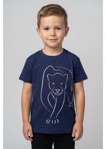 T-Shirt Blue Seven, Jungen, Gr. 122, dk blau, Single Jersey, Obermaterial: 100% Baumwolle, bedruckt, unifarben, Basic normal, tiefer Rundhals, Shirts T-Shirt, mit unterschiedlichen Motiven