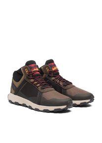 Wanderschuh Timberland "WINSOR TRAIL MID LACE UP WATERPROOF", Herren, Gr. 40, braun (medium braun mesh), Textil, Schuhe Wanderschuh, wasserdicht