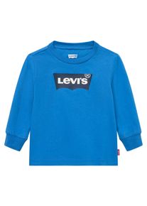 Langarmshirt LEVI'S KIDS "BATWING TEE", Jungen, Gr. 18M (86), star sapphire, Single Jersey, Obermaterial: 100% Baumwolle, bedruckt, Basic schmal h&uuml;ftlang, Rundhals, Rippb&uuml;ndchen, Shirts Langarmshirt, UNISEX