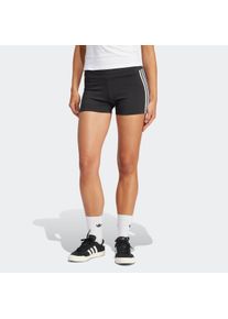 Shorts adidas originals "3 S LGNS 1/4", Damen, Gr. XL, N-Gr, schwarz (schwarz, normal, gr.), Obermaterial: 93% Baumwolle, 7% Elasthan, gestreift, Hosen Shorts