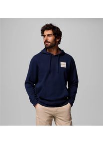 Kapuzensweatshirt Columbia "Columbia Trek&trade; Hoodie", Herren, Gr. L (50), collegiate navy, boxy brand, Sweatware, Obermaterial: 67% Baumwolle, 33% Polyester, Rippb&uuml;ndchen, Sweatshirts Kapuzensweatshirt, f&uuml;r sportliche Aktivit&auml;ten, mit Kapuze und Kordelzug, mit Logodruck