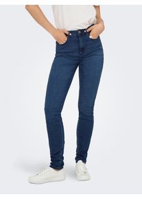 Skinny-fit-Jeans Only "ONLRAY HIGH WAIST SKINNY DNM BOX", Damen, Gr. XL (42), L&auml;nge 30, blau (dunkelblau denim), Denim/Jeans, Obermaterial: 69% Baumwolle, 29% Polyester, 2% Elasthan, unifarben, skinny fit, Jeans Skinny-fit-Jeans