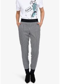 R&ouml;hrenhose Sportalm KITZB&Uuml;HEL, Damen, Gr. 46, N-Gr, schwarz (schwarz wei&szlig; gemustert), Web, Obermaterial: 66% Polyester, 26% Polyamid, 8% Elasthan, gemustert, mehrfarbig, regular fit lang, Hosen R&ouml;hrenhose, mit Alloverprint