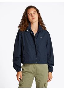 Windbreaker Tommy Jeans CURVE "TJW ESSENTIAL JACKET EXT", Damen, Gr. XXL (44), blau (schwarz night navy), Web, Obermaterial: 100% Polyamid, unifarben, B&uuml;ndchen, Jacken Windbreaker, in Gro&szlig;en Gr&ouml;&szlig;en