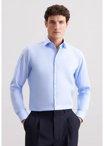 Businesshemd Seidensticker "Schwarze Rose", Damen, Gr. XL (44), normale &Auml;rmell&auml;ngen, blau, 100% Baumwolle, unifarben, regular fit, 2-Knopf-Manschette, Hemden Businesshemd, Regular 1/1 Kentkragen Uni