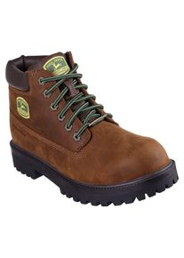 Schn&uuml;rstiefel Skechers "SERGEANTS JOHN DEERE-DOZER", Herren, Gr. 43, braun, gr&uuml;n, Leder, kontrastfarbene Details, Schuhe Schn&uuml;rstiefel, Boots mit John Deere Collaboration