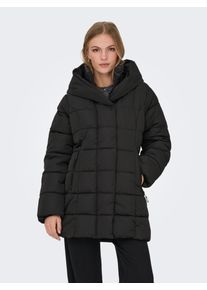 Steppmantel Only "ONLCHRISTIE PUFFER COAT OTW", Damen, Gr. M, schwarz, Web, Obermaterial: 100% Polyester, unifarben, knielang, M&auml;ntel Steppmantel