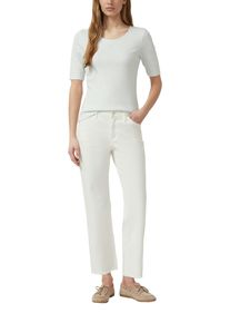 Rundhalsshirt s.Oliver, Damen, Gr. 40, sky blau stripe, Jersey, Obermaterial: 95% Baumwolle, 5% Elasthan, gestreift, tailliert h&uuml;ftbedeckend, tiefer Rundhals, abgesteppte Kante, Shirts Rundhalsshirt, Sommershirt mit feinen Streifen