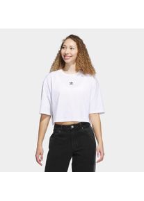 T-Shirt adidas originals "ESS CROP TEE", Damen, Gr. M, wei&szlig;, Obermaterial: 100% Baumwolle, normal, Rundhals, Shirts T-Shirt