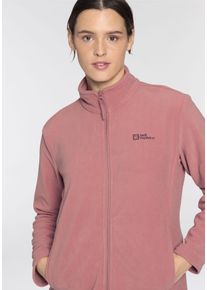 Fleecejacke Jack Wolfskin "MERIGAN LAKE", Damen, Gr. 48, rosa (blush powder), Fleece, Obermaterial: 100% Polyester, unifarben, Jacken Fleecejacke, Atmungsaktiv, leicht, &Uuml;bergangsjacke