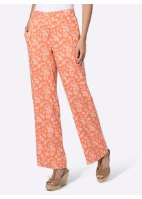 Webhose Heine, Damen, Gr. 46, Normalgr&ouml;&szlig;en, ecru, papaya, bedruckt, 100% Viskose, Paisley, bedruckt, gemustert, mehrfarbig, Hosen Webhose