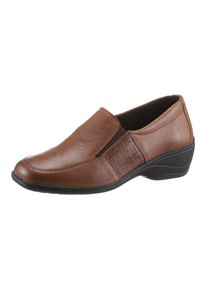 Slipper Casual Looks, Damen, Gr. 42, braun (cognac), Glattleder, Schuhe Slipper