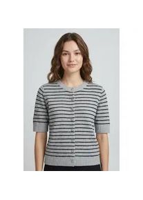 Strickjacke Only "ONLCHESTER LIFE SS STRIPE CARDI CC KNT", Damen, Gr. L, light grau melange stripes:schwarz, silber button, Strick, Obermaterial: 52% Polyester, 36% Polyacryl, 10% Wolle, 2% Elasthan, gestreift, regular fit normal, Rundhals, Strickjacken Strickjacke