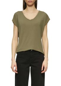 T-Shirt QS, Damen, Gr. XXL (44), gr&uuml;n, Obermaterial: 70% Modal, 30% Polyester, unifarben, relaxed fit taillenbedeckt, V-Ausschnitt, Shirts T-Shirt, mit V-Ausschnitt