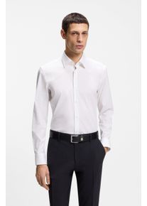 Businesshemd BOSS, Damen, Gr. 41, N-Gr, wei&szlig;100, Popeline, Obermaterial: 96% Baumwolle, 4% Elasthan, unifarben, slim fit normal, Rundhals, 2-Knopf-Manschette mit Schlitz, Hemden Businesshemd, Kentkragen, Slim-Fit, b&uuml;gelleichte Qualit&auml;t