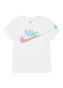 T-Shirt Nike Sportswear "NKG WILDFLOWER FUTURA TEE", M&auml;dchen, Gr. 98 (3), wei&szlig;, Obermaterial: 60% Baumwolle, 40% Polyester, Rundhals, Shirts T-Shirt, f&uuml;r Kinder