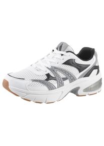 Sneaker Skechers "SHADOW", Herren, Gr. 46, grau (wei&szlig;, schwarz, grau), Lederimitat, Mesh, Schuhe Sneaker, Chunky Sneaker, Schn&uuml;rschuh mit auff&auml;lliger Laufsohle