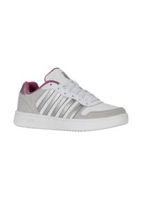 Sneaker K-Swiss "COURT PALISADES", Damen, Gr. 40, silber (gray violet, silber, wei&szlig;), Leder, Schuhe Sneaker