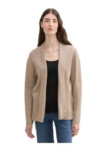 Cardigan Tom Tailor, Damen, Gr. XXL (44), grau (blush grau melange), Strick, Obermaterial: 52% Viskose, 27% Polyester, 21% Polyamid, meliert, regular fit taillenbedeckt, ohne Ausschnitt, gerader Abschluss, Strickjacken Cardigan, mit LENZING&trade; ECOVERO&trade;