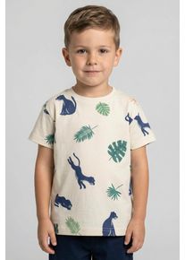 T-Shirt Blue Seven, Jungen, Gr. 128, stein, Single Jersey, Obermaterial: 100% Baumwolle, bedruckt, Basic normal, tiefer Rundhals, Shirts T-Shirt, mit unterschiedlichen Motiven