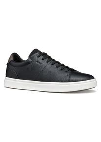 Sneaker Geox "U BALTMOORE", Herren, Gr. 39, schwarz, Leder, Synthetik, Textil, Schuhe Sneaker, Retro Sneaker, Schn&uuml;rschuh mit farblich abgesetzter Ferse