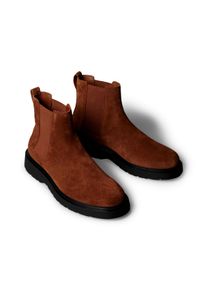 Chelseaboots Calvin Klein Jeans "COMBAT ESS CHELSEA BOOT SU", Herren, Gr. 41, braun, Elastischer Einsatz, Veloursleder, unifarben, Schuhe Chelseaboots, Stiefelette, Schlupfboots, Profilsohle, mit Anziehlasche