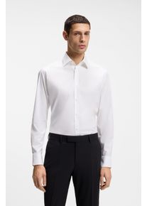 Businesshemd BOSS, Damen, Gr. 53, N-Gr, wei&szlig;100, Popeline, Obermaterial: 96% Baumwolle, 4% Elasthan, unifarben, regular fit normal, Rundhals, 2-Knopf-Manschette mit Schlitz, Hemden Businesshemd, Kentkragen, Regular Fit, b&uuml;gelleichte Qualit&auml;t