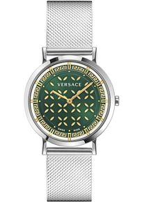 Quarzuhr Versace "NEW GENERATION", silber (silberfarben), Armbanduhren, Damen, Quarzuhr, Armbanduhr, Damenuhr, Saphirglas, Swiss Made, analog
