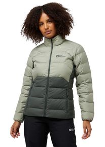 Daunenjacke Jack Wolfskin "ATHER", Damen, Gr. L, gr&uuml;n (slate gr&uuml;n), Obermaterial: 100% Polyester. Futter: 100% Polyester. Wattierung: 100% Daunen, hoch geschlossener Ausschnitt, elastischer Bund, Jacken Daunenjacke, W&auml;rmend, winddicht, &Uuml;bergangsjacke