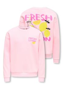 Sweatshirt KIDS Only "KOGCANASTA LS LOOSE PRINTED UB SWT", M&auml;dchen, Gr. 134/140, barely pink print:lemon, Sweatware, Obermaterial: 50% Baumwolle, 50% Polyester, bedruckt, unifarben, bequem normal, Rundhals, B&uuml;ndchen, Sweatshirts Sweatshirt, mit kleinem Brustdruck