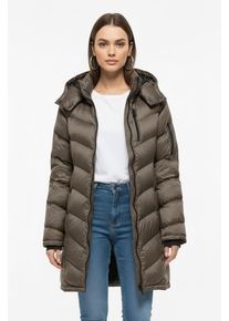 Steppmantel Only "ONLTAHIA LW QUILTED COAT CC OTW", Damen, Gr. L, walnut detail:lining schwarz, Web, Obermaterial: 100% Nylon, unifarben, regular fit, hoch geschlossener Ausschnitt, M&auml;ntel Steppmantel