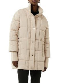 Steppmantel comma, Damen, Gr. 38, beige, Web, Obermaterial: 100% Polyester. Futter: 55% Polyester, 45% Viskose, unifarben, bequem ca. Mitte Oberschenkel, Rundhals, extrabreites B&uuml;ndchen, M&auml;ntel Steppmantel, mit Stehkragen und extra breiten B&uuml;ndchen