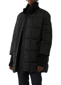 Steppmantel comma, Damen, Gr. 46, schwarz, Web, Obermaterial: 100% Polyester. Futter: 55% Polyester, 45% Viskose, unifarben, bequem ca. Mitte Oberschenkel, Rundhals, extrabreites B&uuml;ndchen, M&auml;ntel Steppmantel, mit Stehkragen und extra breiten B&uuml;ndchen