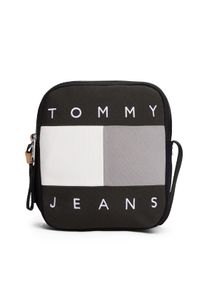 Umh&auml;ngetasche Tommy Jeans "TJM ARCHIVE REPORTER", Herren, Gr. B/H/T: 17,5cm x 20,5cm x 7cm, schwarz, Leder, Textil, Taschen Umh&auml;ngetasche, Men Schultertasche mit plakativem Logoschriftzug